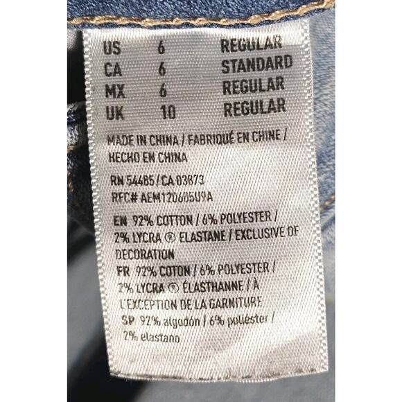 American Eagle Jeans Women's 6 Skinny Ankle Super Stretch 30x29 Embroidered AEO - Picture 9 of 11